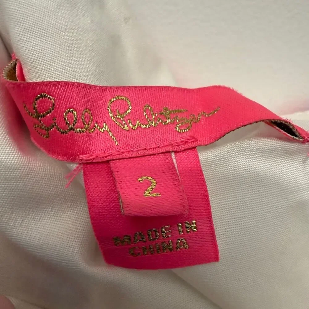 Lilly Pulitzer Kipton one shoulder romper Pink Isle Snappy Turtle size 2